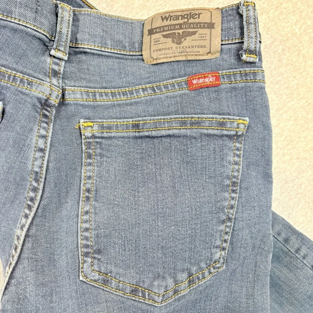 Wrangler Classic Straight Jeans Boys 14 Blue Denim Adjustable Waist